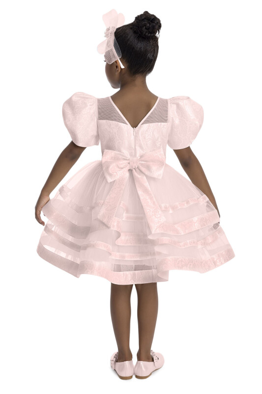 Powder Puff Sleeve Girl's Dress 3-7 AGE - 6