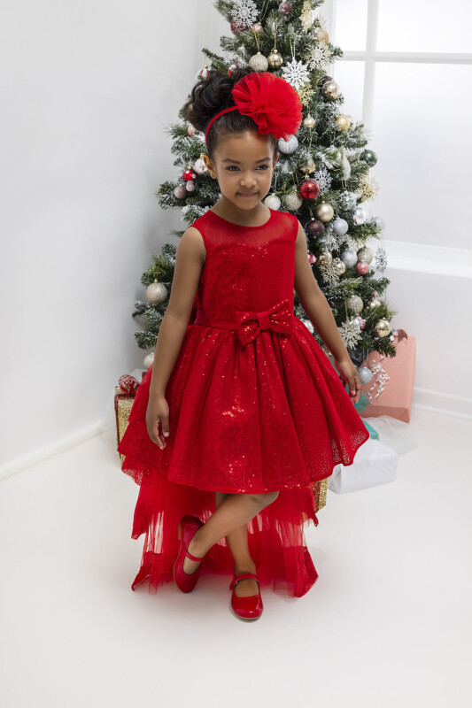 Red Heart Neckline Girl Child Dress 3-7 AGE - 1
