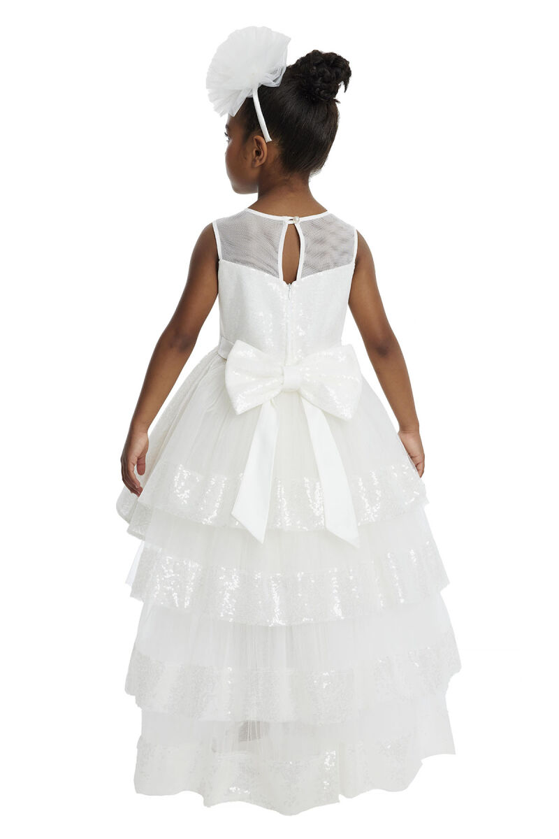 Ecru Heart Neckline Girl Child Dress 3-7 AGE - 9