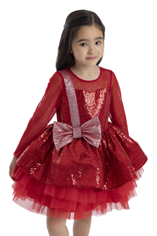 Red Sequined Girl's Dress 3-7 AGE - 6