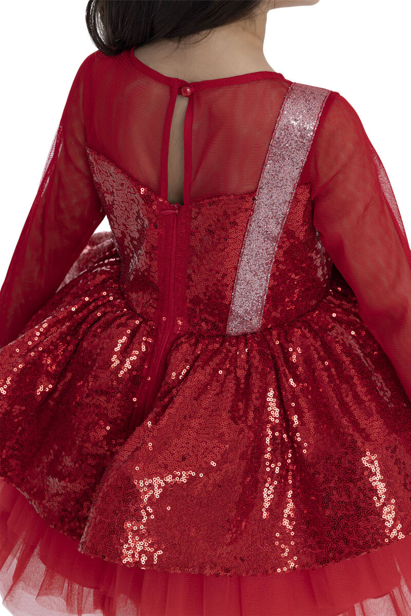 Red Sequined Girl's Dress 3-7 AGE - 9