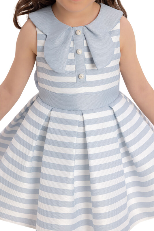 Blue Girls Striped Dress 6-24 MONTH - 4