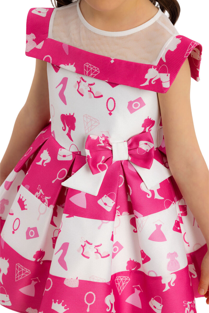 Fuchsia Girls Digital Printed Dress 6-24 MONTH - 4