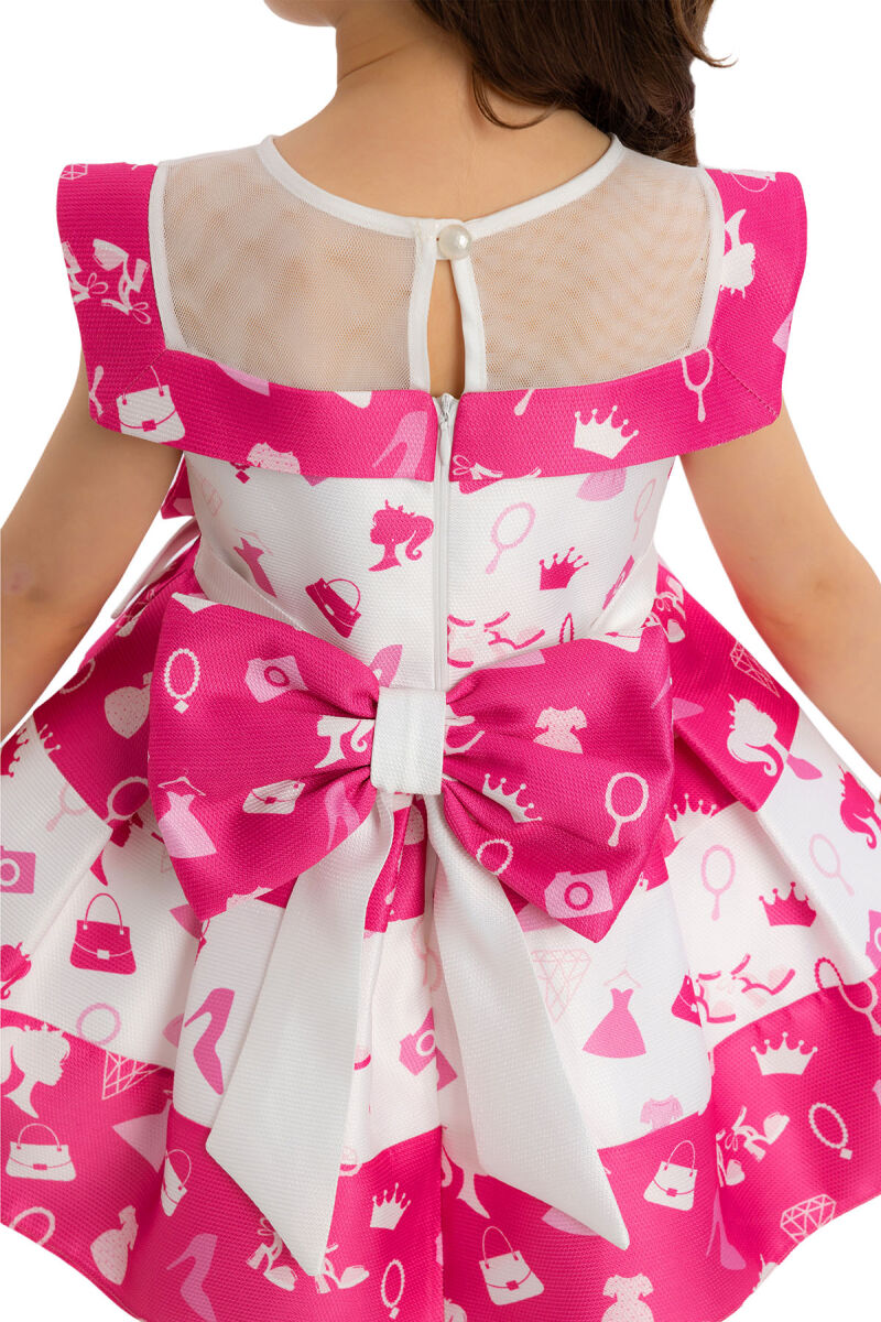 Fuchsia Girls Digital Printed Dress 6-24 MONTH - 6