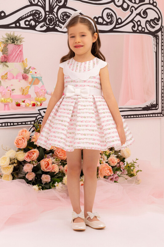 Pink Scallop-neck Girl Child Dress 6-24MONTH - 1