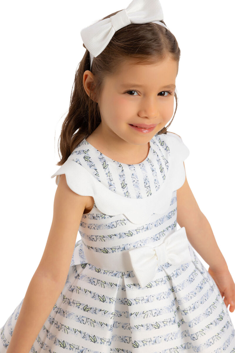 Blue Scallop-neck Girl Child Dress 6-24MONTH - 3