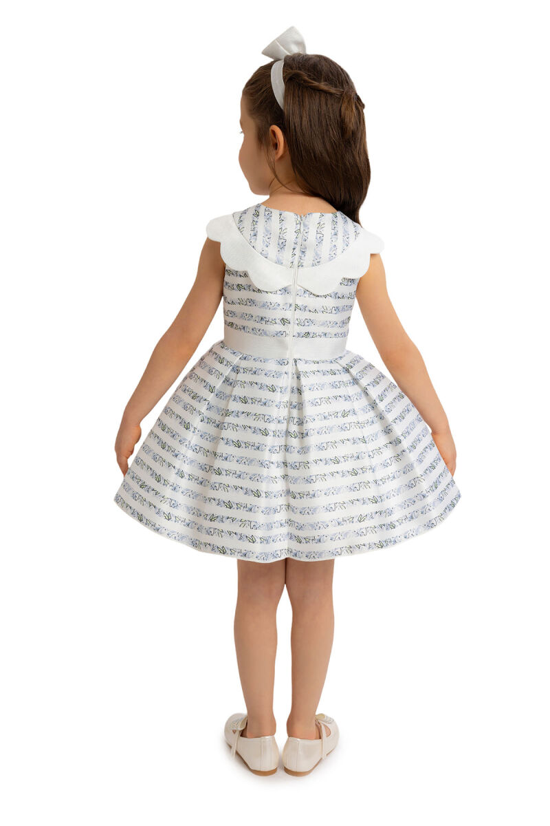 Blue Scallop-neck Girl Child Dress 6-24MONTH - 4