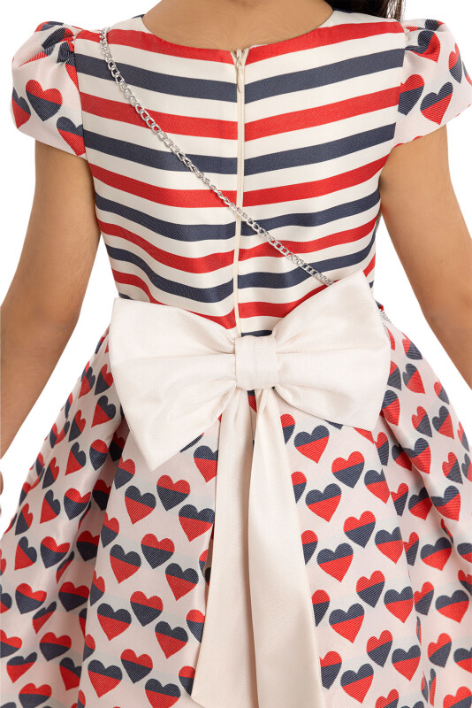 Navy Girls Heart-Patterned Dress 3-7 AGE - 4