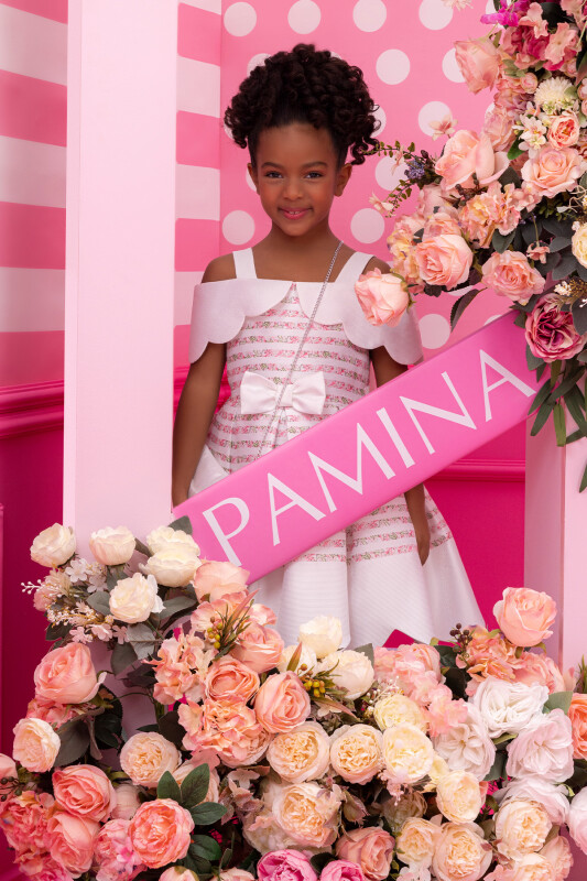Pink Girls Princess Collar Dress 3-7 AGE - 6