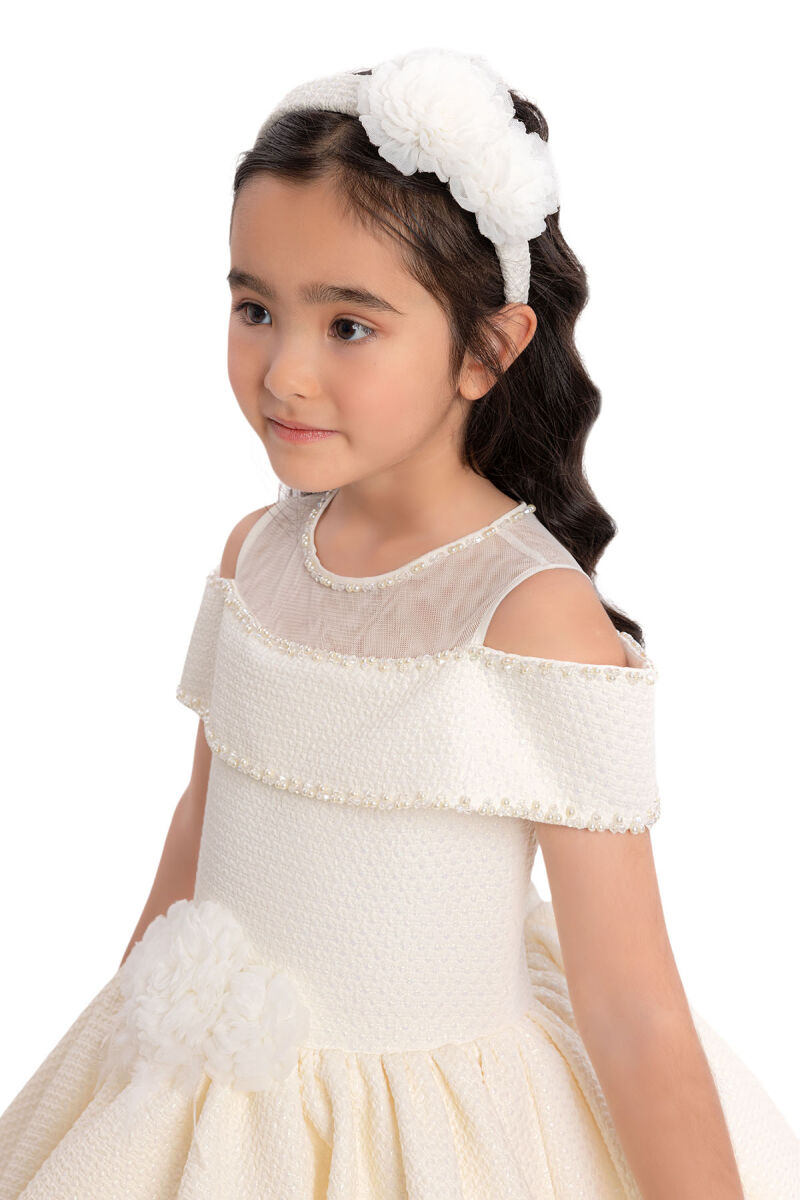 Ecru Girls Princess Collar Dress 3-7 AGE - 4