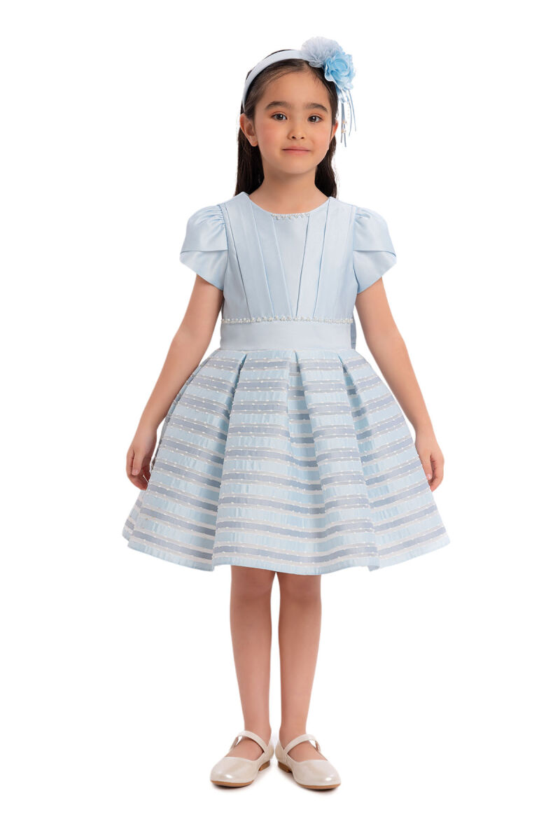 Blue Girls Striped Dress 3-7 AGE - 2
