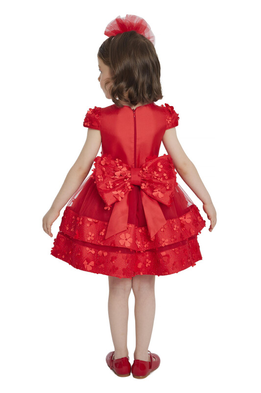 Red Layered Skirted Girls Dress 6-24 MONTH - 6