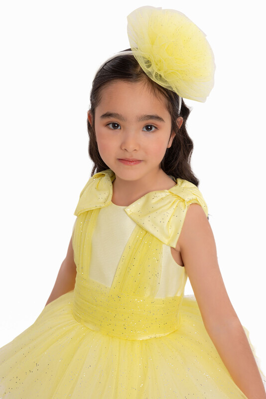 Yellow Girls Layered Tulle Dress 3-7 AGE - 4