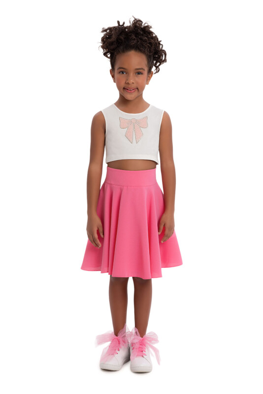 CandyPink Girls Blazer and Skirt Set with Sleeveless T-Shirt 3-7 AGE - 6