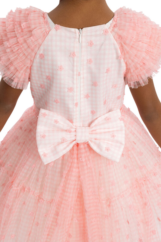 Pink Girls Gingham Tulle Dress 3-7 AGE - 5
