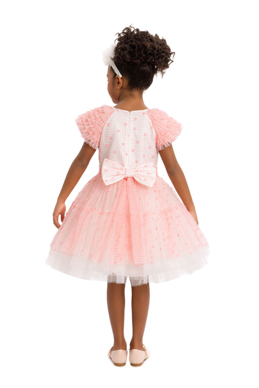 Pink Girls Gingham Tulle Dress 3-7 AGE - 6