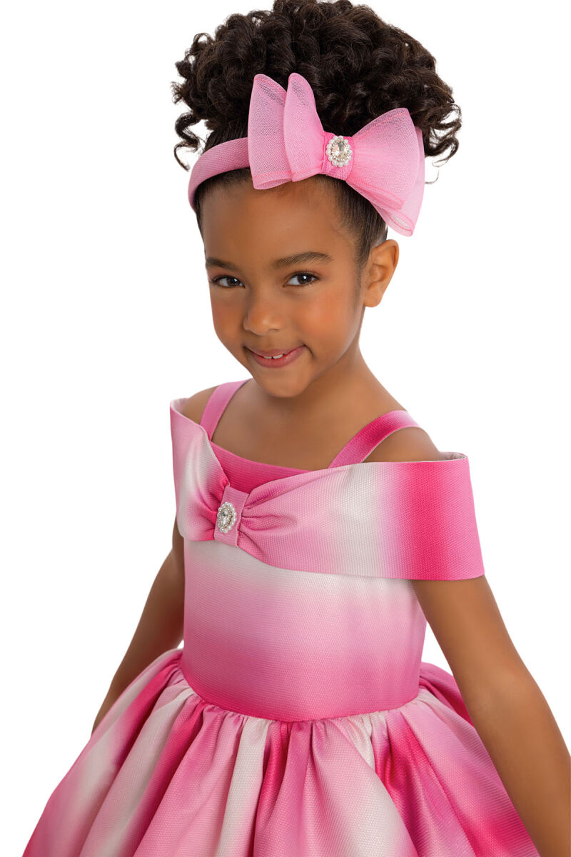 Fuchsia Girls Princess Collar Dress 3-7 AGE - 4