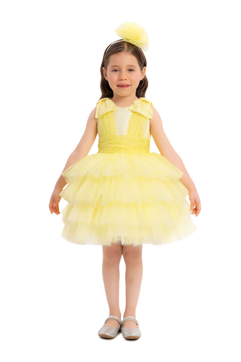 Yellow Girls Layered Tulle Dress 6-24 MONTH - 2