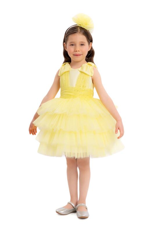 Yellow Girls Layered Tulle Dress 6-24 MONTH - 3