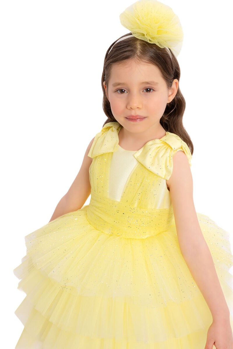 Yellow Girls Layered Tulle Dress 6-24 MONTH - 4