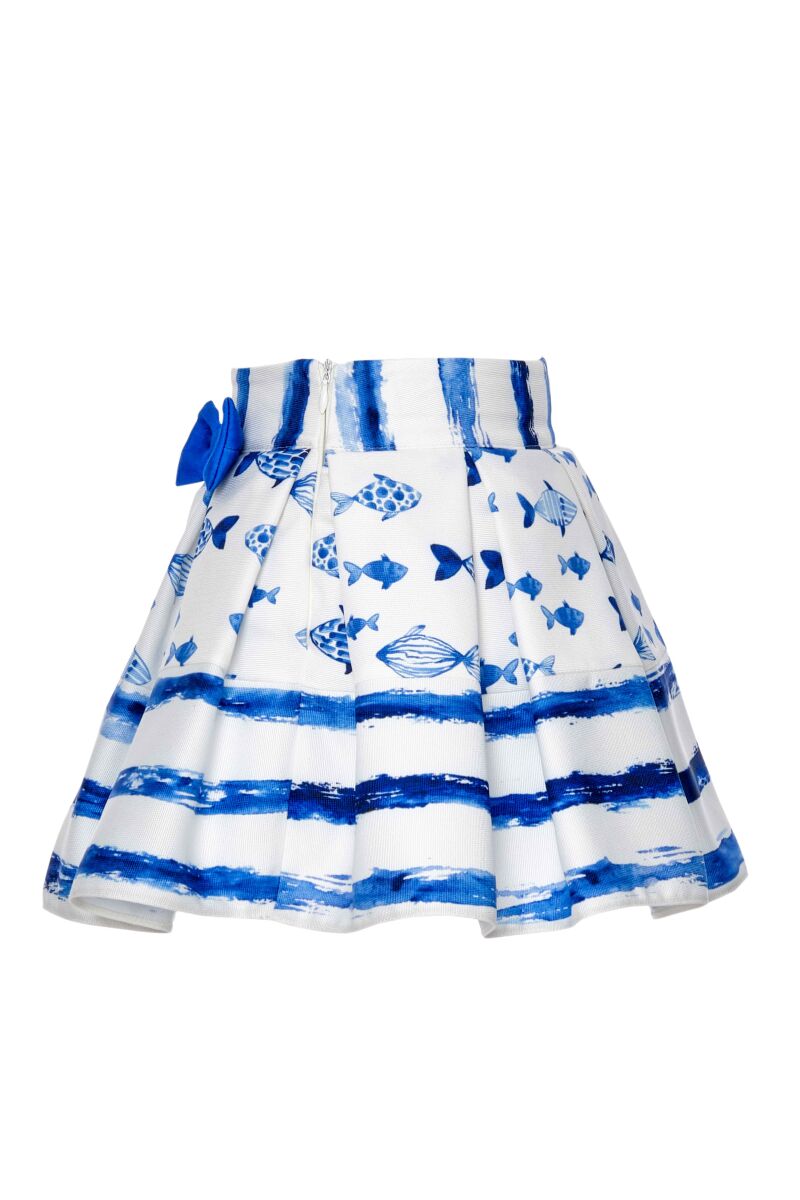Blue Baby Girl Cute Fish Themed Suit With Skirt And Singlet 9-36 MONTH - 4