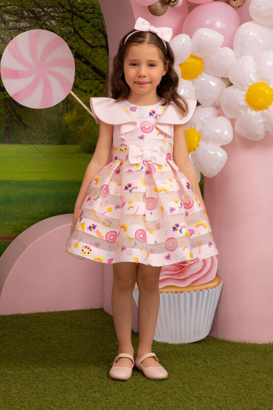 Pink Girls Dress with Donut 6-24 MONTH - 1