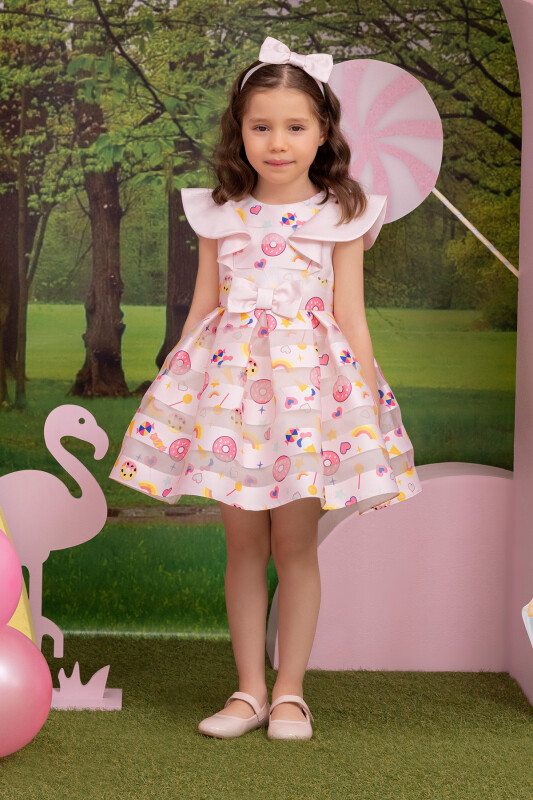 Pink Girls Dress with Donut 6-24 MONTH - 7