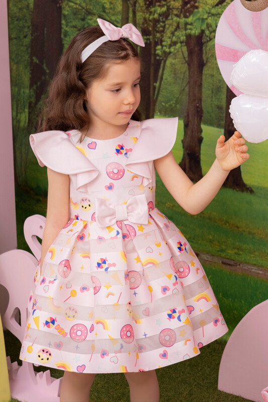 Pink Girls Dress with Donut 6-24 MONTH - 8