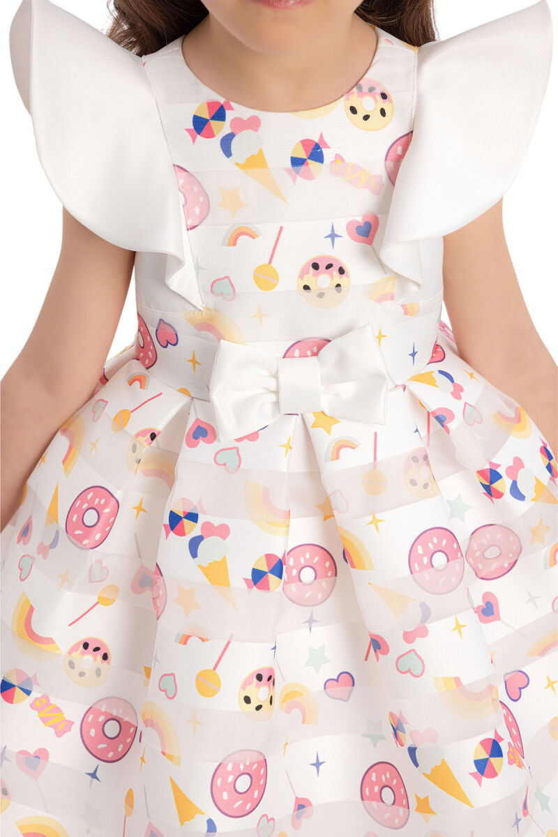 Ecru Girls Dress with Donut 6-24 MONTH - 4