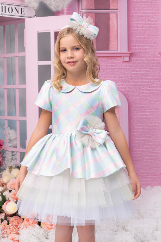 Colorful Girls Tiered Skirted Dress 3-7 AGE - 8
