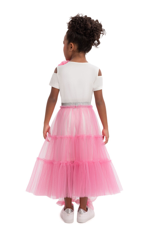 CandyPink Girls Sparkling Tiered Tulle Skirt and Ruffle Top Set 3-7 AGE - 5
