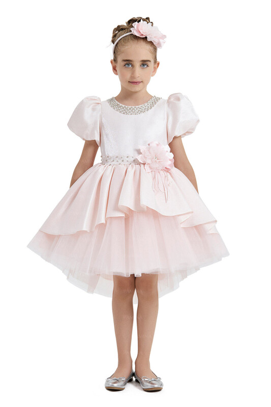 Powder Layered Skirted Dress 4-8 AGE 33044PR - 7
