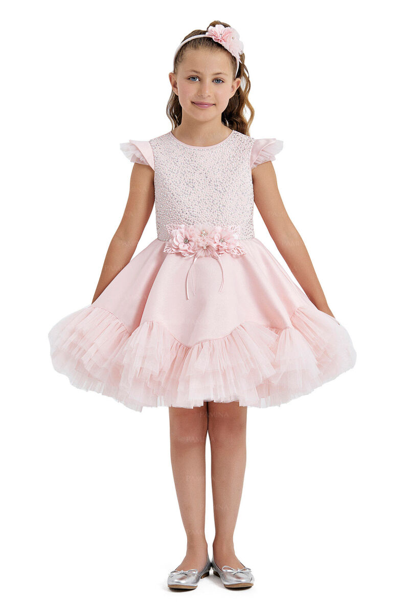 Powder Pearl Plated Dress 4-8 AGE 33013PR - 1