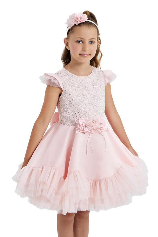 Powder Pearl Plated Dress 4-8 AGE 33013PR - 3
