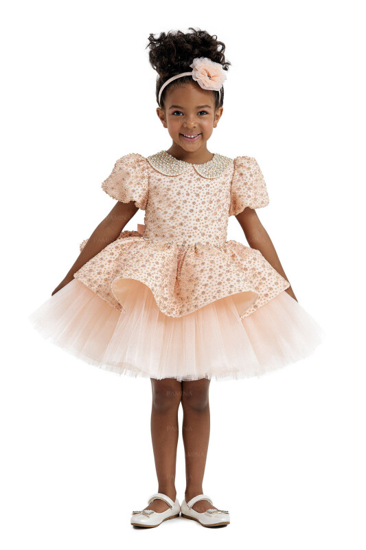 Salmon Baby Collared and Tutu Dress 2-6 AGE 33116PR - 6