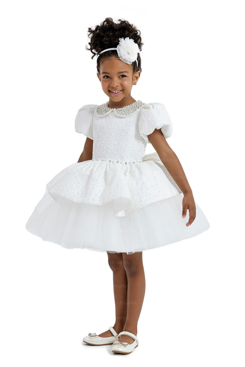 Ecru Baby Collared and Tutu Dress 2-6 AGE 33116PR - 2