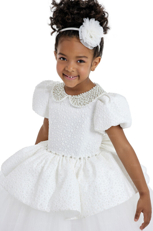 Ecru Baby Collared and Tutu Dress 2-6 AGE 33116PR - 3