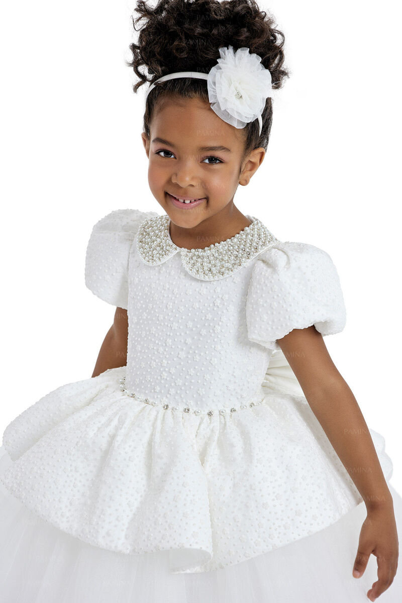 Ecru Baby Collared and Tutu Dress 2-6 AGE 33116PR - 3
