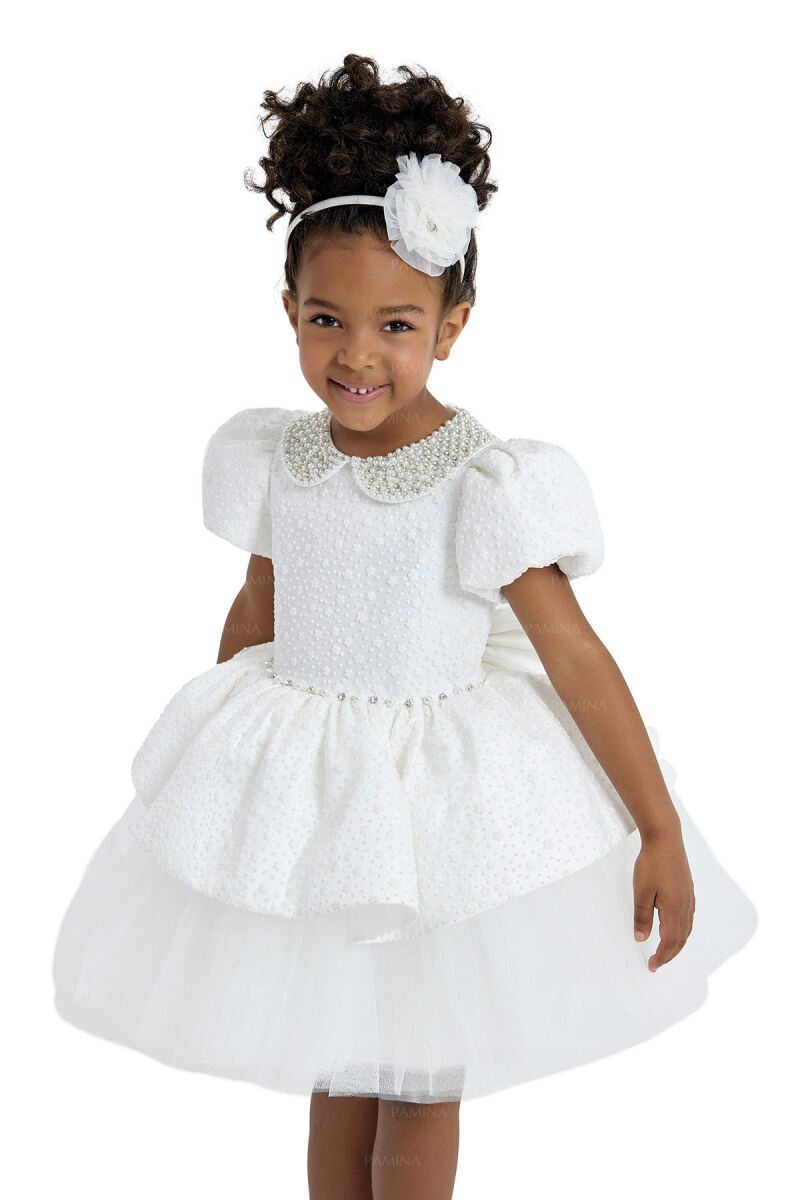 Ecru Baby Collared and Tutu Dress 2-6 AGE 33116PR - 4