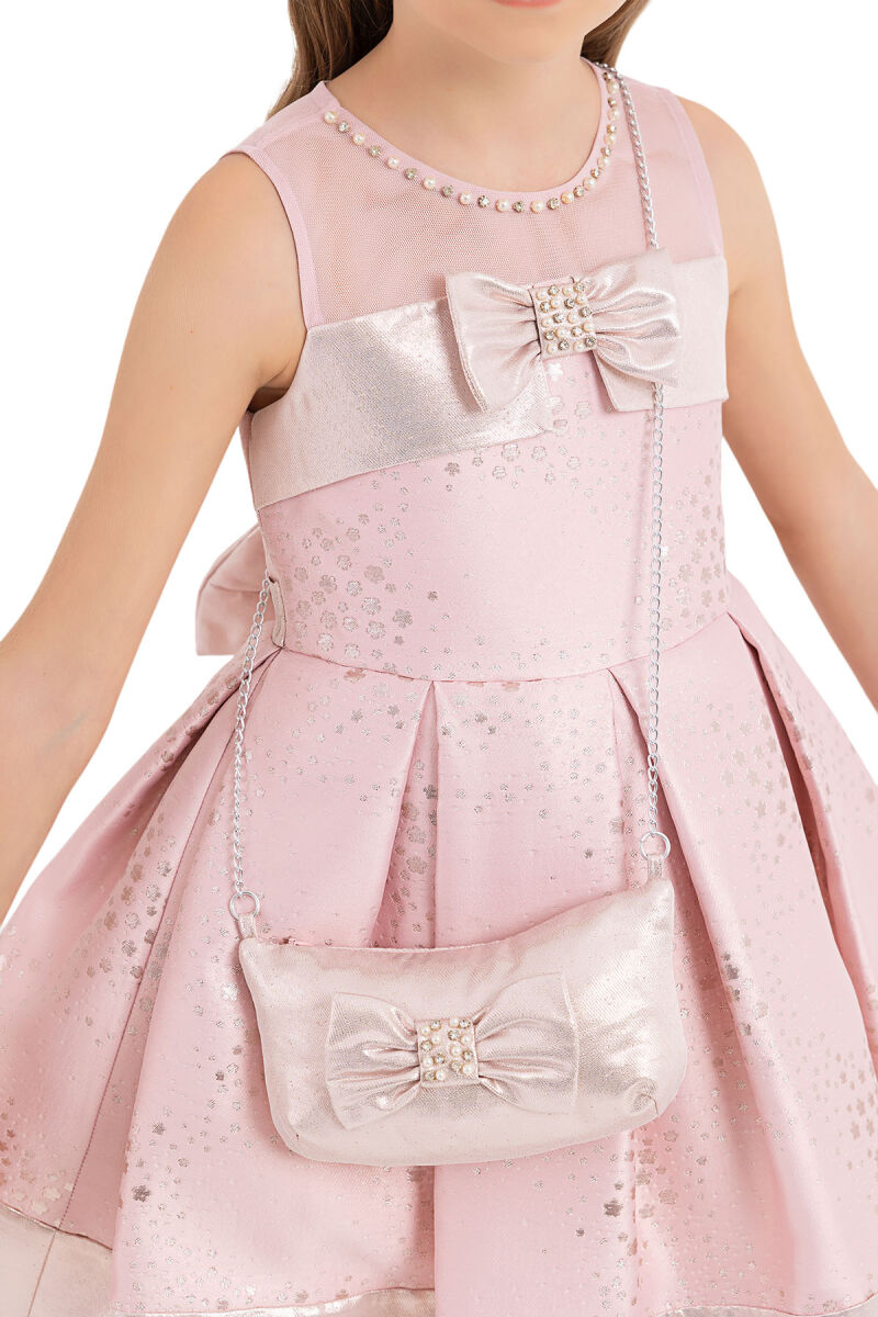 Powder Sleeveless Cutting Dress for Girls 4-8 AGE 33180PR - 4