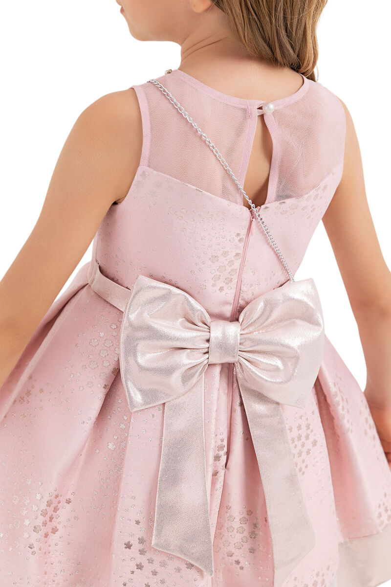 Powder Sleeveless Cutting Dress for Girls 4-8 AGE 33180PR - 6