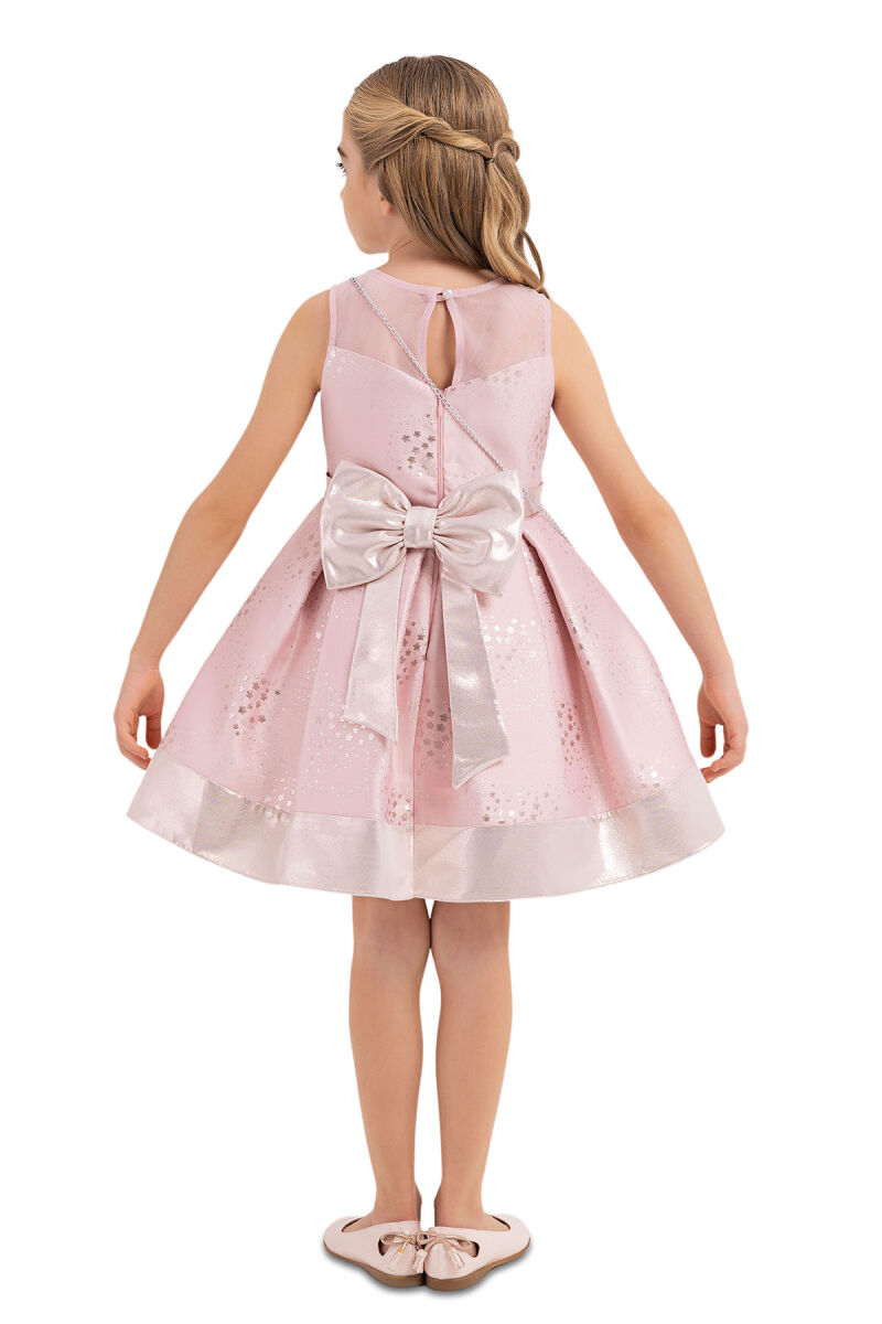 Powder Sleeveless Cutting Dress for Girls 4-8 AGE 33180PR - 7