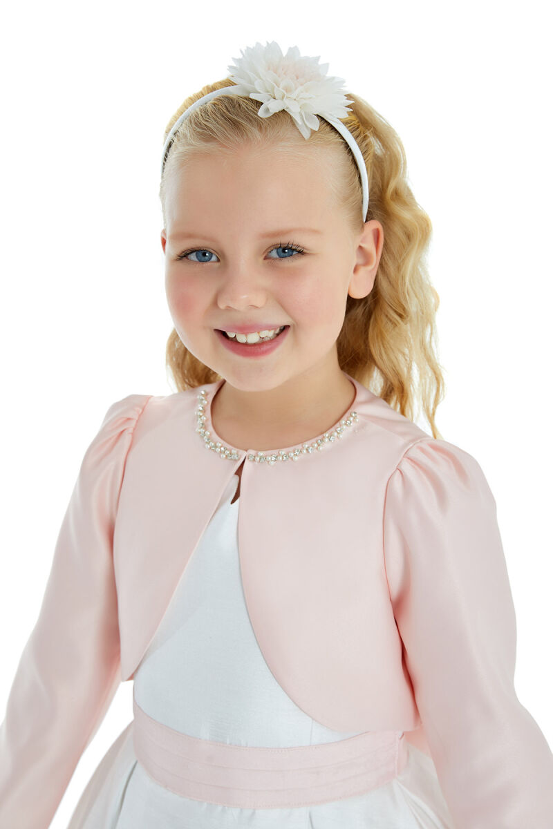 Powder Girl Embroidered Satin Bolero 4-8 AGE 32236PR - 3