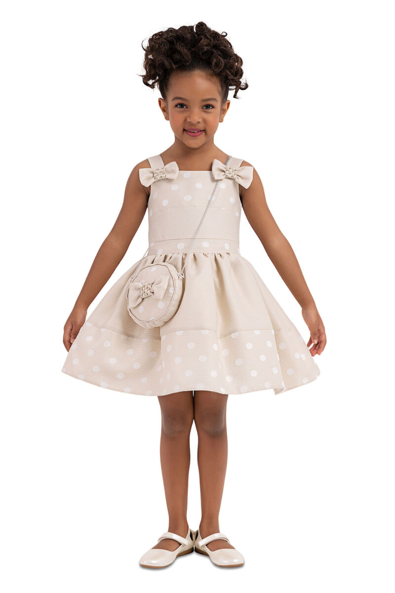 Beige Strappy dress for girls 2-6 AGE 33243PR - 1