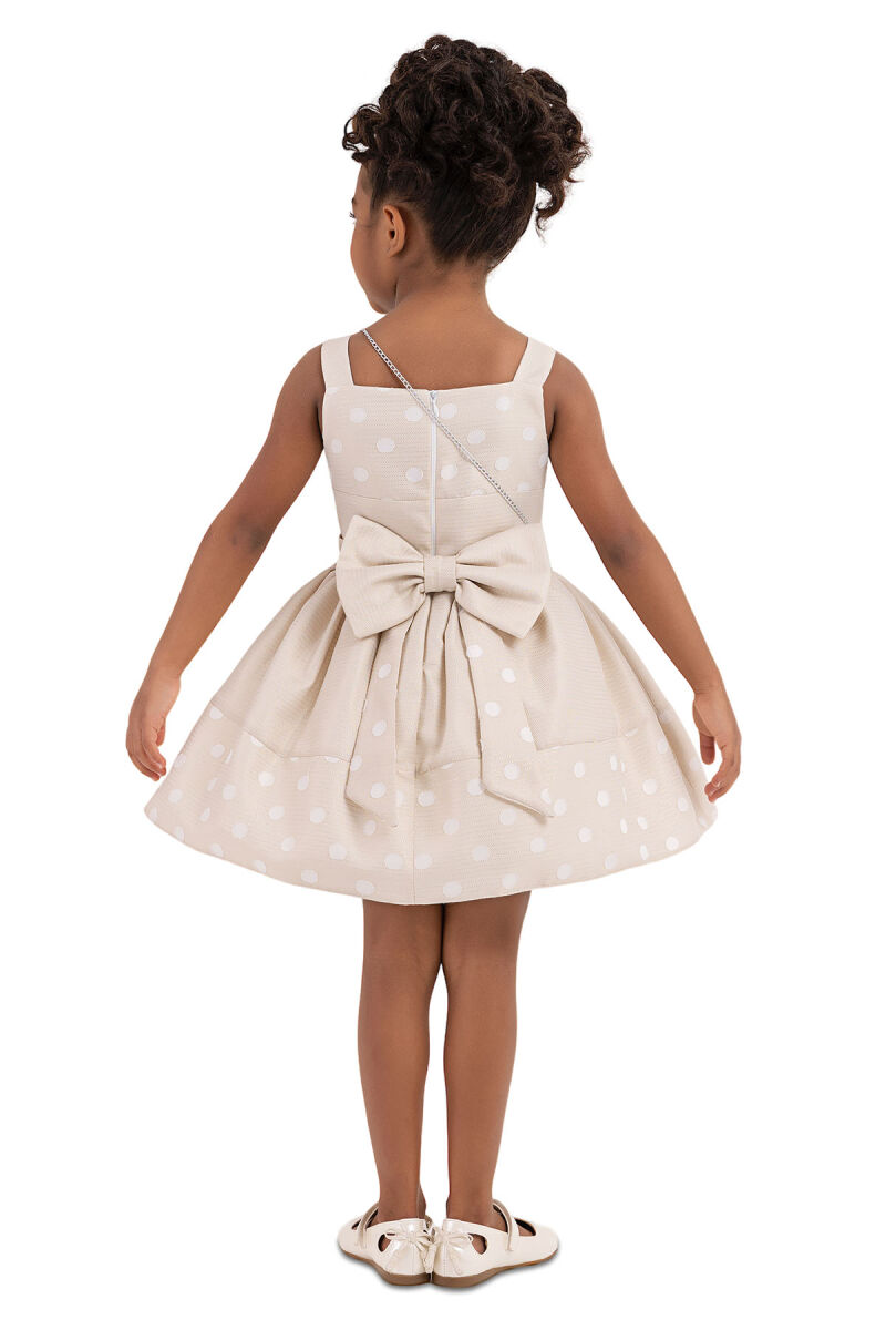 Beige Strappy dress for girls 2-6 AGE 33243PR - 7