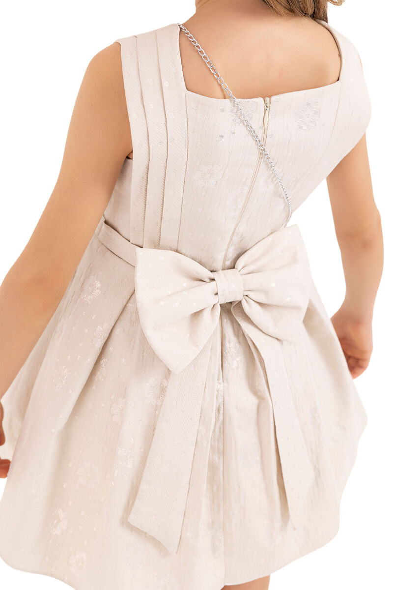 Beige Sleeveless dress for girls 4-8 AGE 33189PR - 6