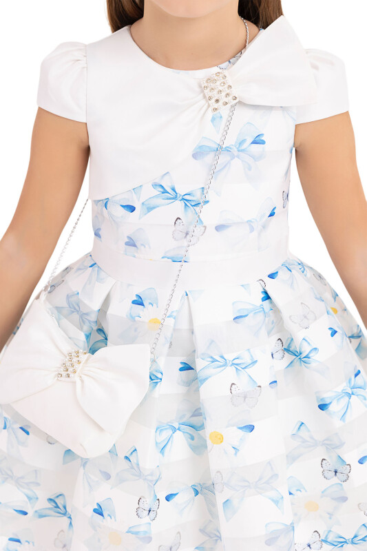Blue Moon-sleeved dress for girls 4-8 AGE 33269PR - 9