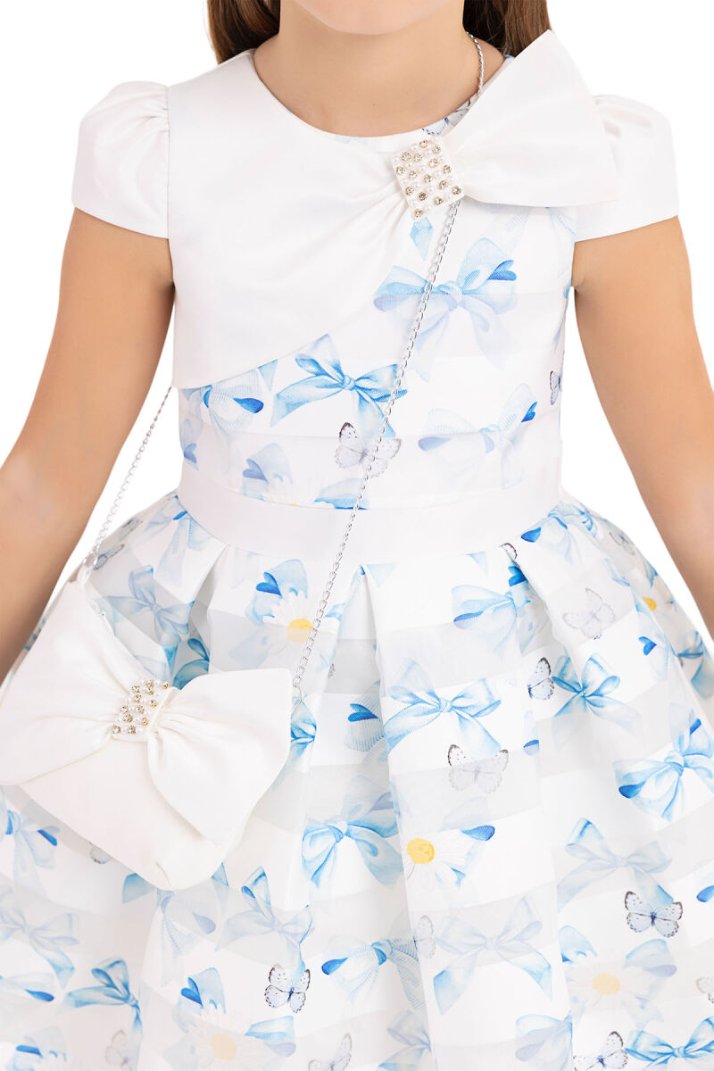 Blue Moon-sleeved dress for girls 4-8 AGE 33269PR - 9