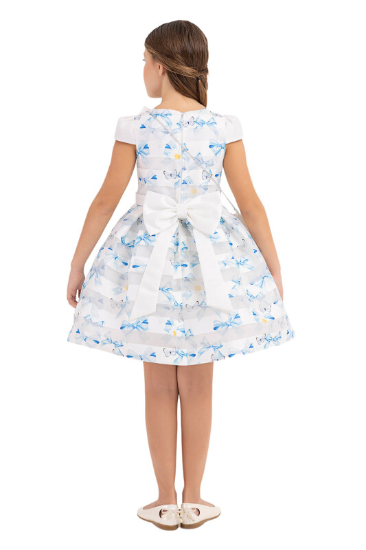 Blue Moon-sleeved dress for girls 4-8 AGE 33269PR - 11