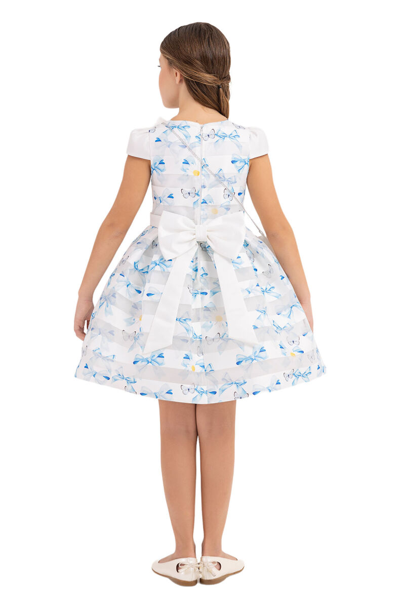 Blue Moon-sleeved dress for girls 4-8 AGE 33269PR - 11